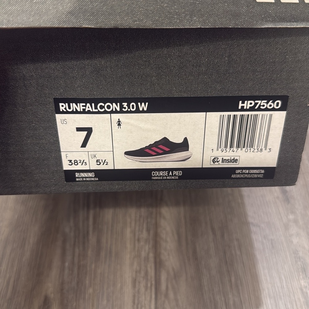 Adidas Women's Runfalacon Black and Pink Athletic Shoe - Picture 6 of 6